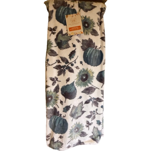 Rachel Ashwell The Farmhouse Halloween Throw Blanket Pumpkin Fall Oversized - Picture 1 of 4